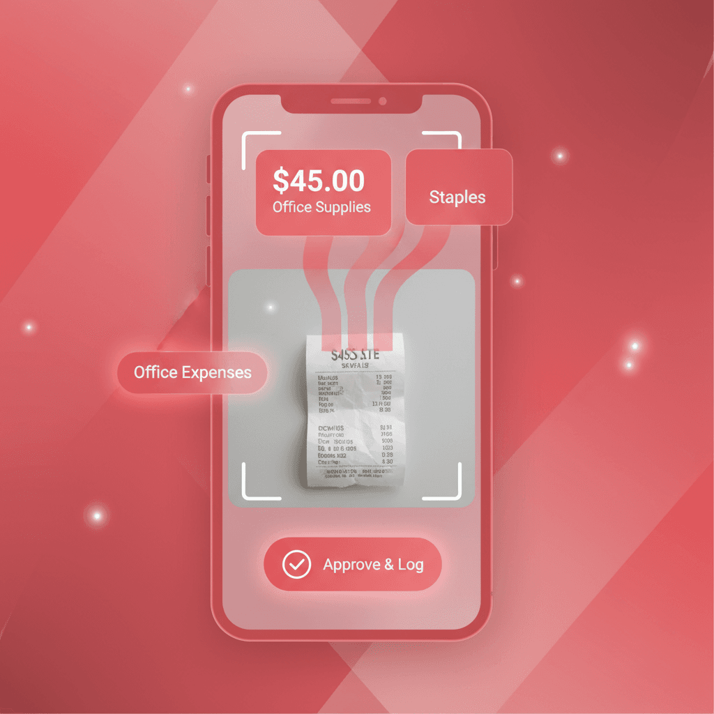 Expense dashboard showing recent receipts and AI extraction