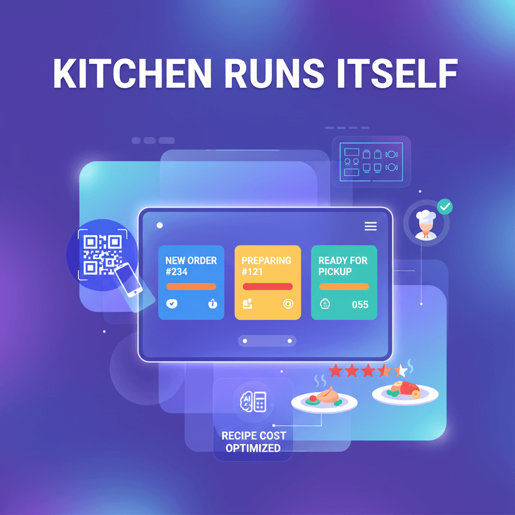 Restaurant management dashboard with KDS and floor plan