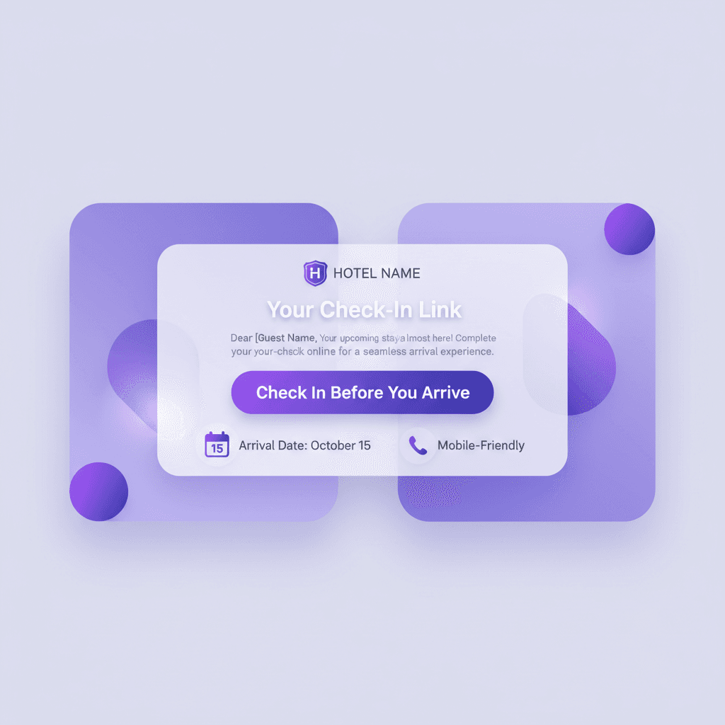 Pre-arrival email with guest portal link